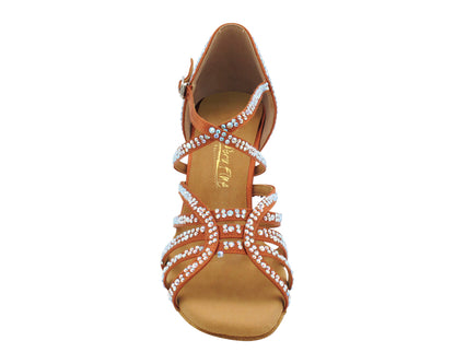 2935BlingTwo Dark Tan Satin with 3" Heel (5059) in the photo