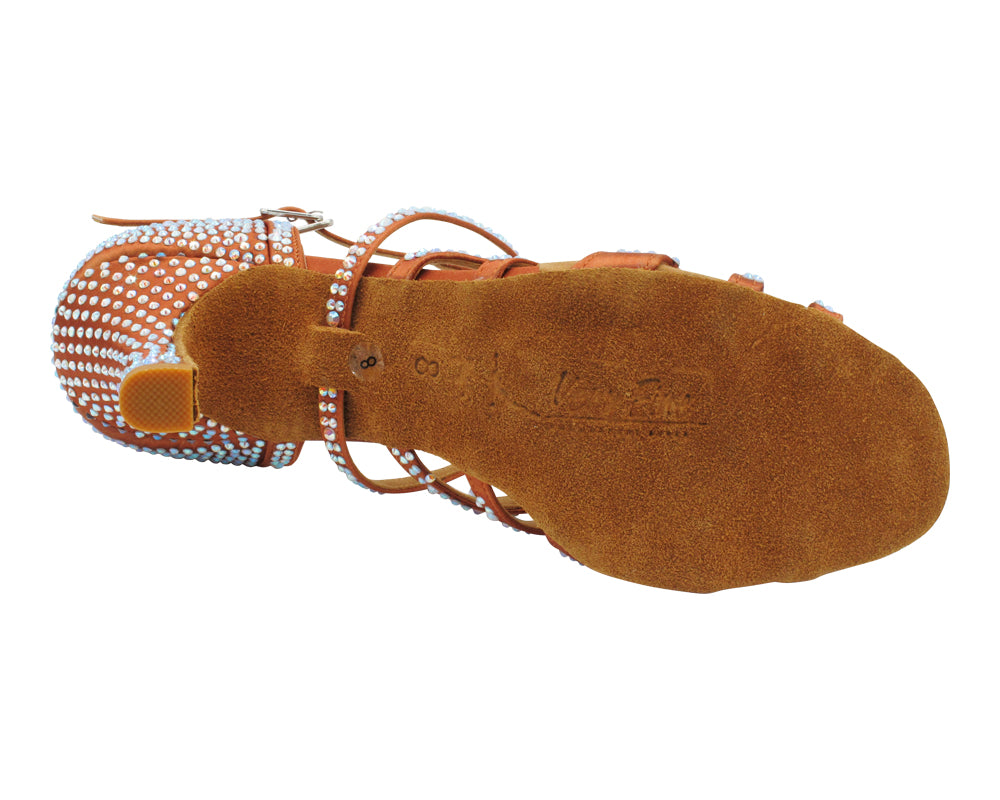 2935BlingTwo Dark Tan Satin with 3" Heel (5059) in the photo