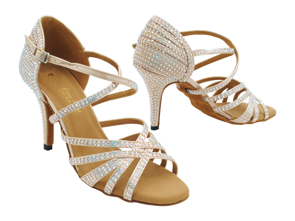 2937Bling Flesh Satin with 3.5" Stiletto Heel (575) in the photo