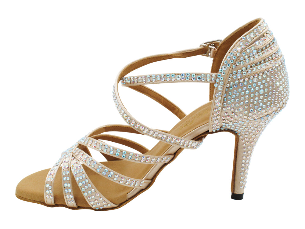 2937Bling Flesh Satin with 3.5" Stiletto Heel (575) in the photo