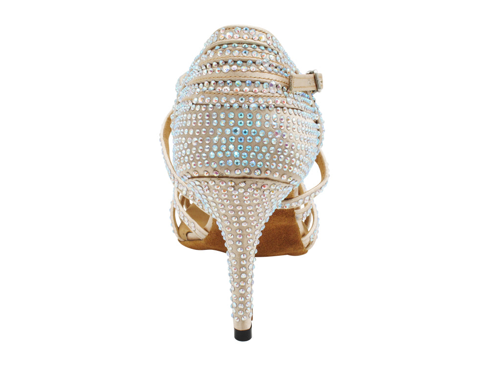 2937Bling Flesh Satin with 3.5" Stiletto Heel (575) in the photo