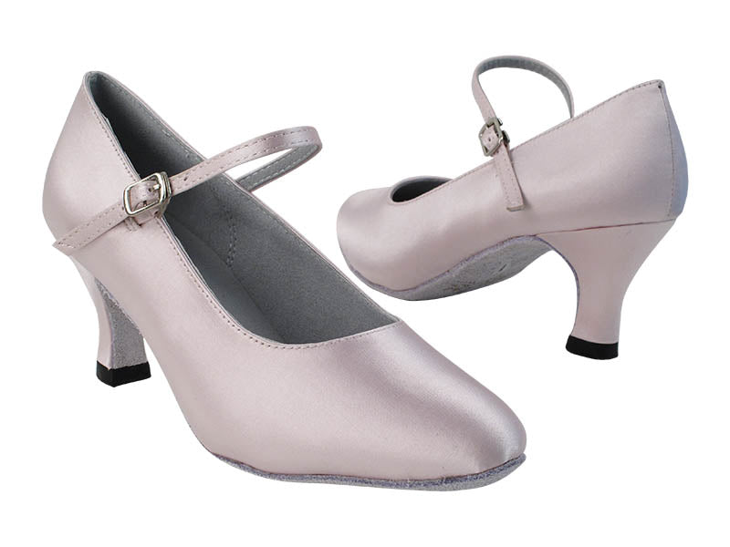 3008_1682 233 Light Pink Satin with 2899_2.5 inch Low Heel in the photo