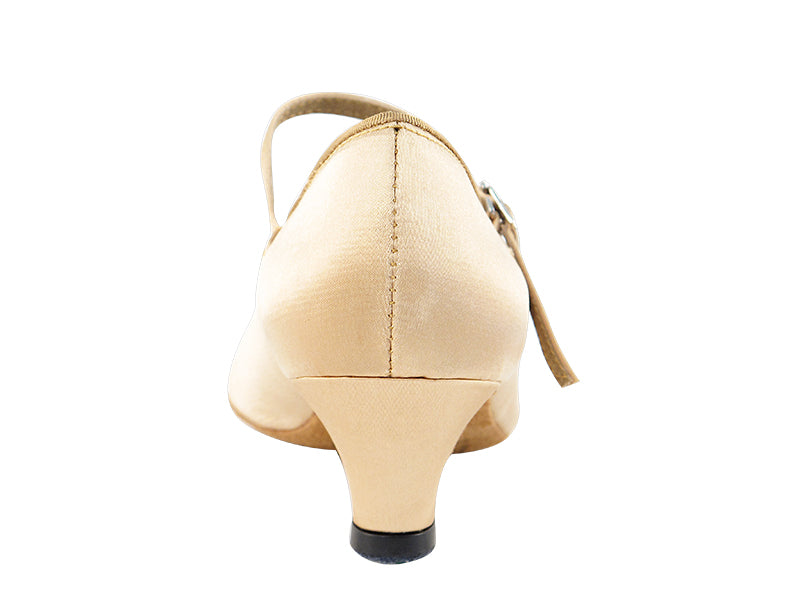 3008 Light Brown Satin &amp; Cuban Heel
