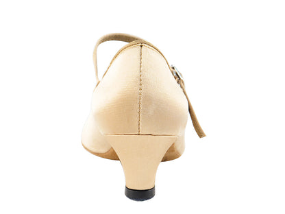 3008 Light Brown Satin &amp; Cuban Heel