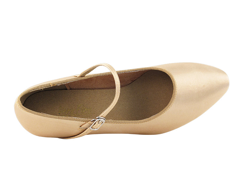 3008 Light Brown Satin &amp; Cuban Heel