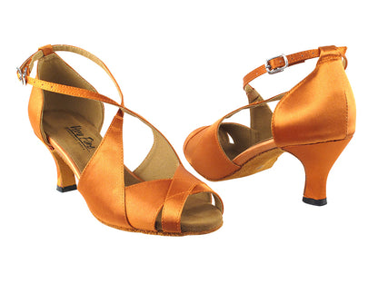 3030LEDSS Dark Tan Satin with 2.5&quot; Low heel (2899) in the photo