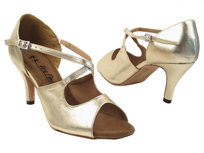 3031XLEDSS 119 Gold Leather with 3&quot; Stiletto Heel in the photo