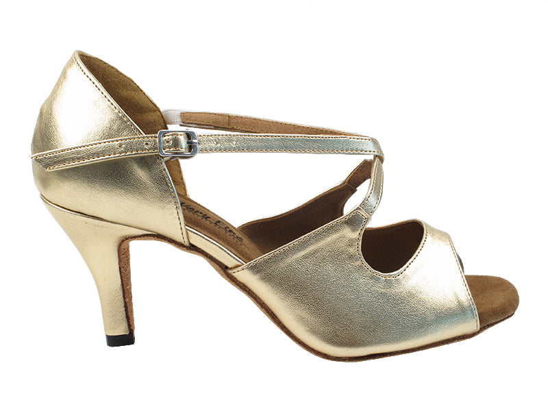 3031XLEDSS 119 Gold Leather with 3" Stiletto Heel in the photo