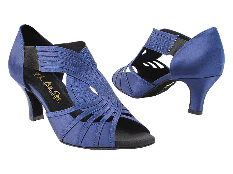 3032LEDSS Dark Blue Satin with 2.5&quot; Low Heel (2899) in the photo