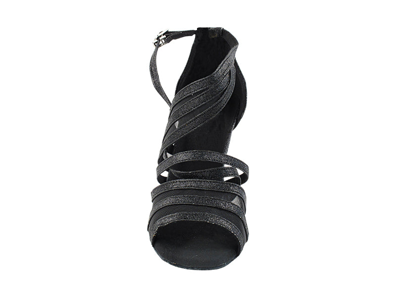 3035LEDSS 03 Black Stardust &amp; Black Mesh with 3.5&quot; STILETTO HEEL (575) in the photo