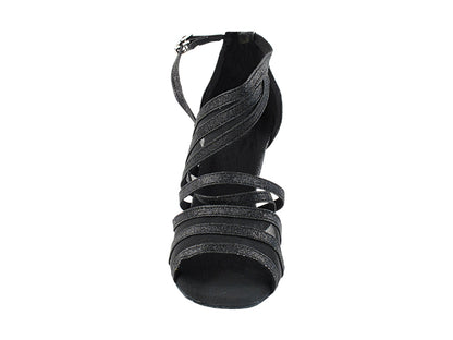 3035LEDSS 03 Black Stardust &amp; Black Mesh with 3.5&quot; STILETTO HEEL (575) in the photo