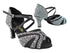 3036Bling Black Glitter Satin & Mesh  with 2.5" Heel (2899) in the photo