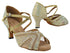 3036Bling Gold Glitter Satin & Mesh with 2.5" Heel (2899) in the photo