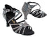 3037Bling Black Glitter Satin with 2.5" Heel (2899) in the photo