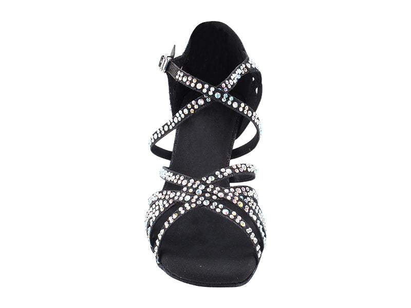 3037Bling Black Glitter Satin with 2.5&quot; Heel (2899) in the photo