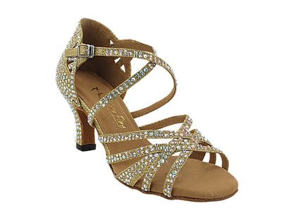 3037Bling Gold Glitter Satin with 2.5&quot; Heel (2899) in the photo