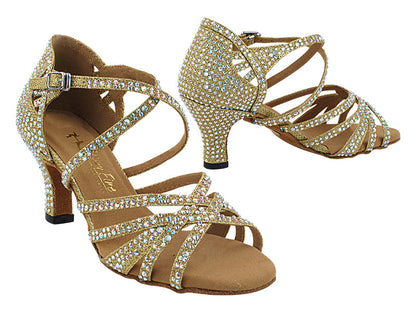 3037Bling Gold Glitter Satin with 2.5&quot; Heel (2899) in the photo