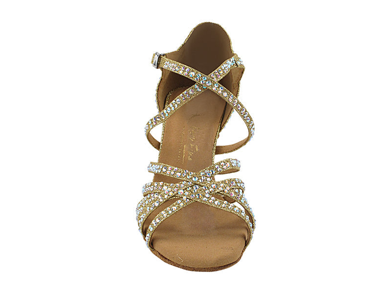 3037Bling Gold Glitter Satin with 2.5&quot; Heel (2899) in the photo