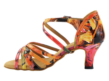 3037LEDSS 172 Rainbow Flower Paternt PU with 2.5&quot; Heel (2899) in the photo