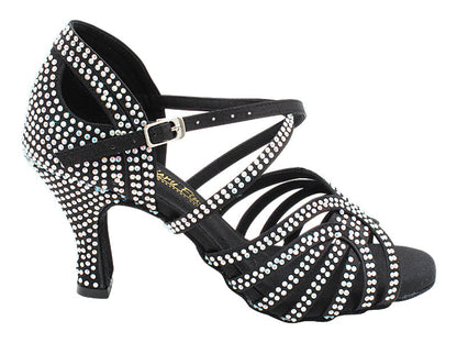 3038Bling Black Satin with 3&quot; Heel (6812) in the photo