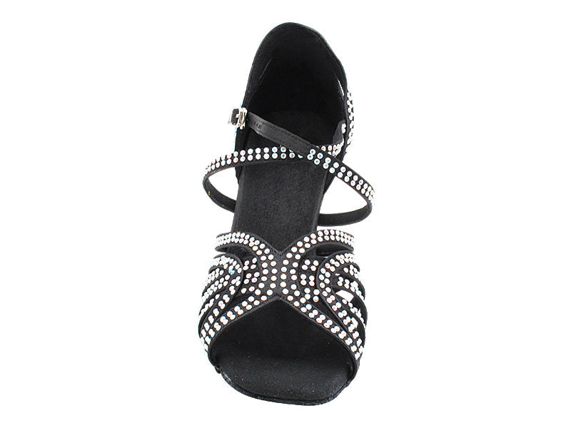 3038Bling Black Satin with 3&quot; Heel (6812) in the photo