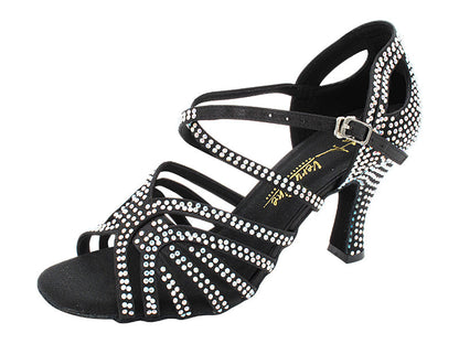 3038Bling Black Satin with 3&quot; Heel (6812) in the photo