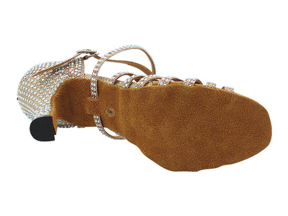 3038Bling Champagne Glitter Satin with 3" Heel (6812) in the photo