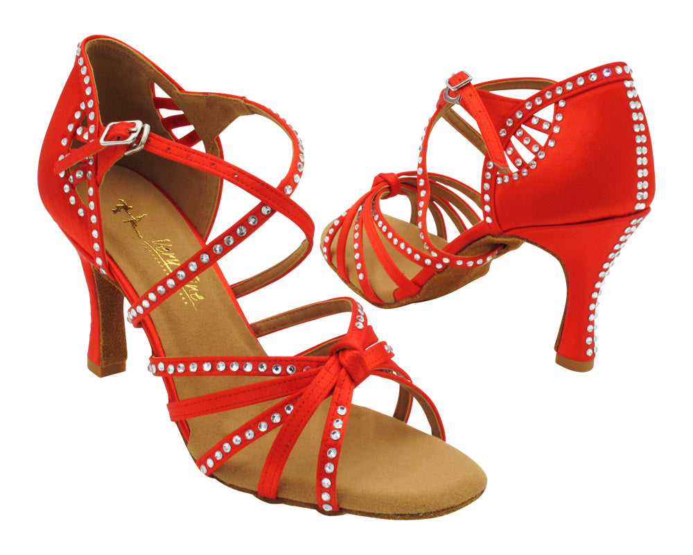 3039Bling Red Satin with 3" Heel (5059) in the photo
