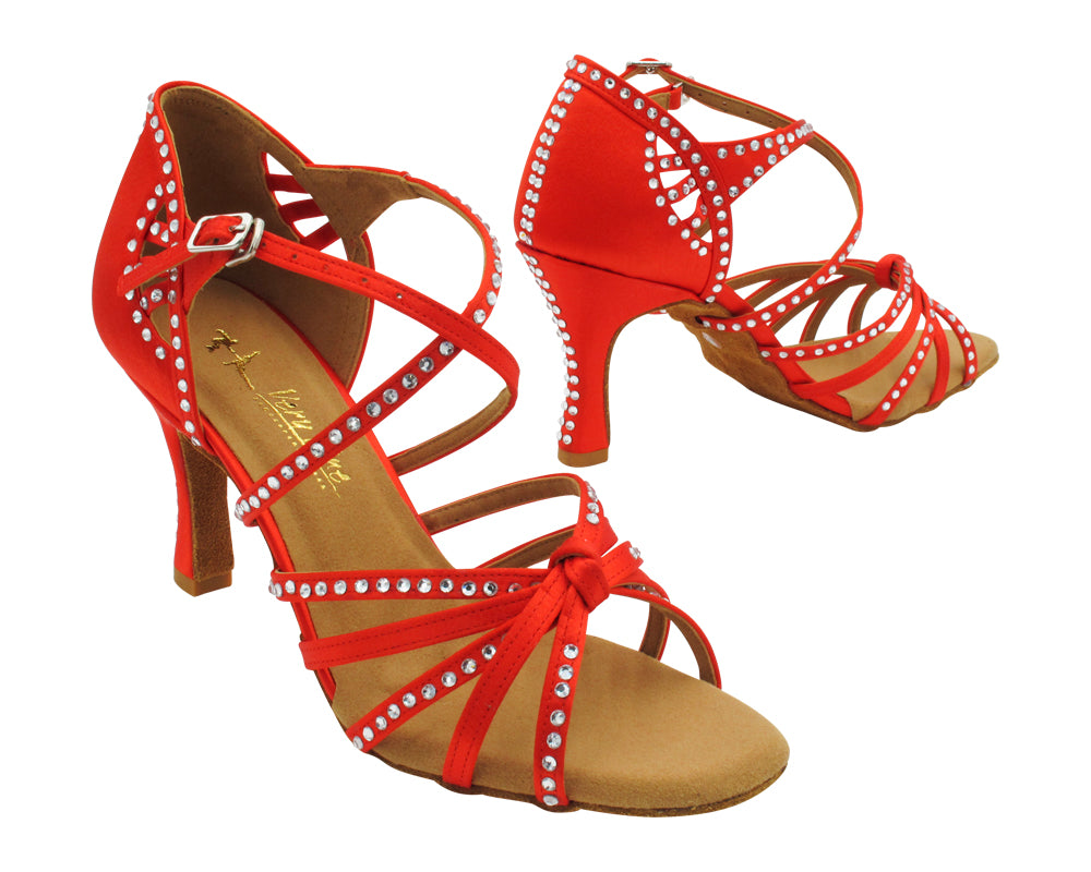 3039Bling Red Satin with 3" Heel (5059) in the photo