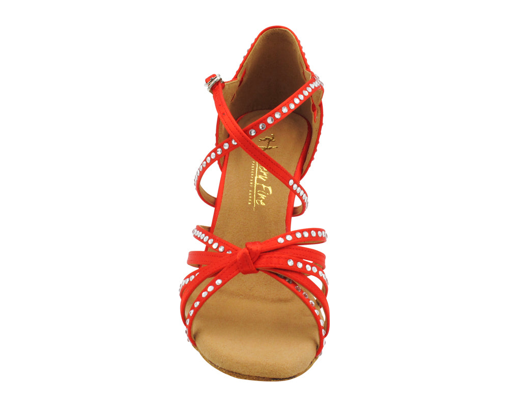 3039Bling Red Satin with 3" Heel (5059) in the photo