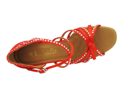3039Bling Red Satin with 3" Heel (5059) in the photo