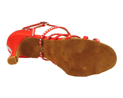 3039Bling Red Satin with 3" Heel (5059) in the photo