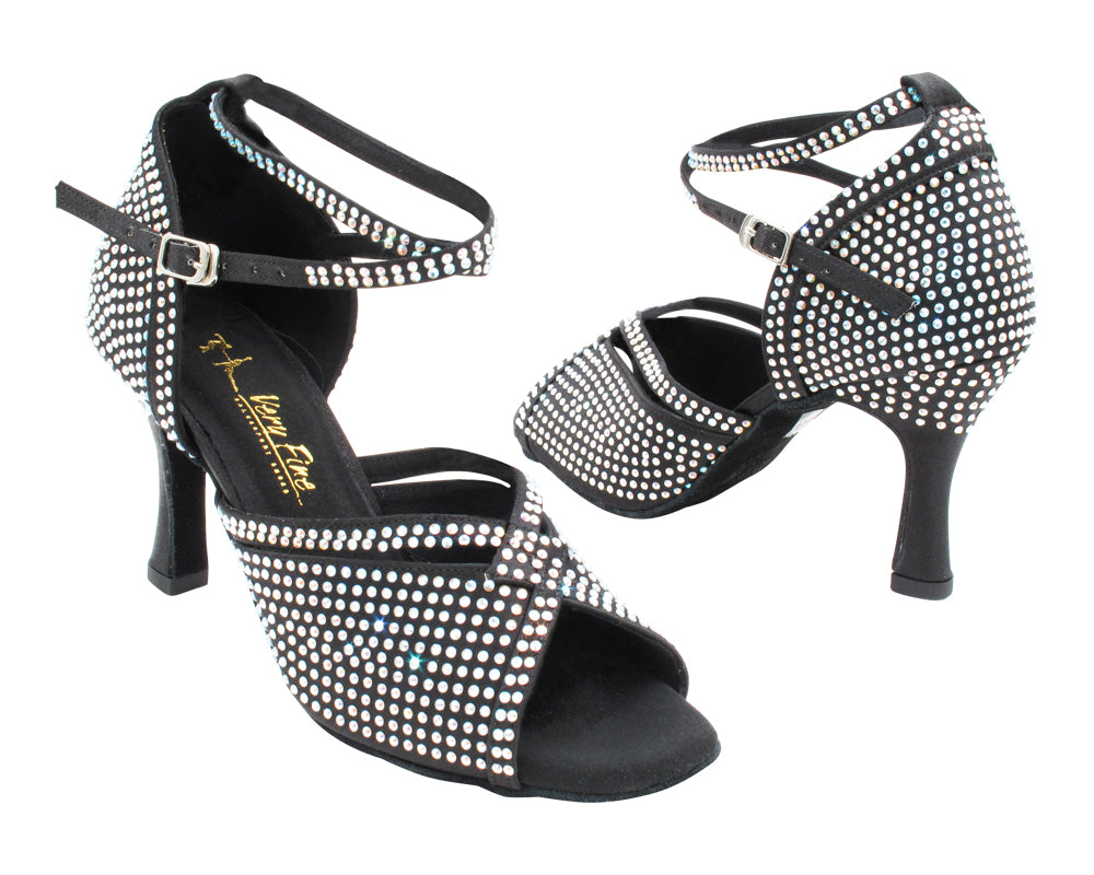 3040Bling Black Satin with 3" Heel (5059) in the photo