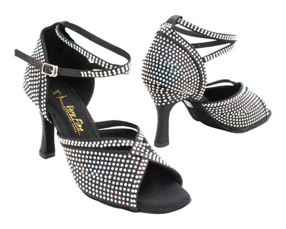 3040Bling Black Satin with 3" Heel (5059) in the photo