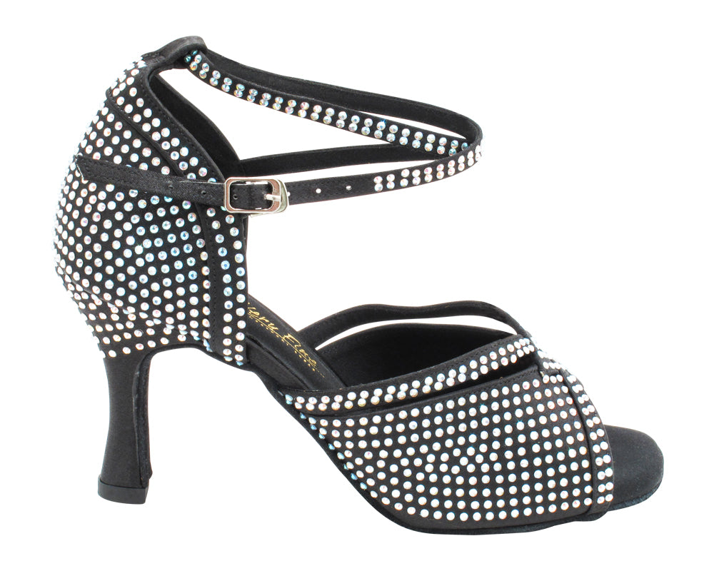 3040Bling Black Satin with 3" Heel (5059) in the photo