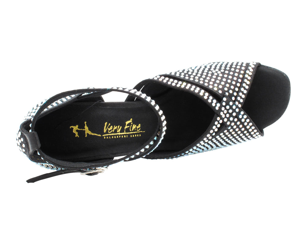 3040Bling Black Satin with 3" Heel (5059) in the photo