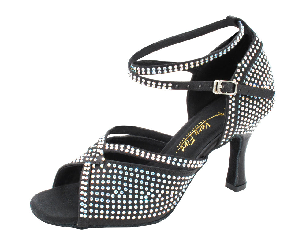 3040Bling Black Satin with 3" Heel (5059) in the photo