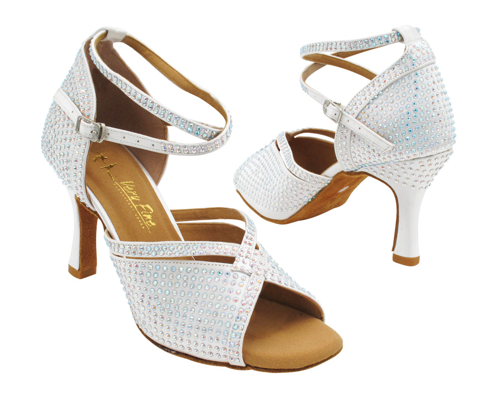 3040Bling White Satin with 3" Heel (5059) in the photo