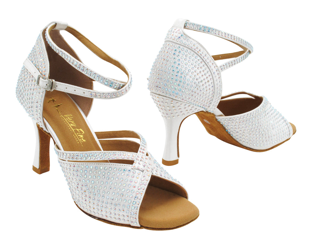 3040Bling White Satin with 3" Heel (5059) in the photo