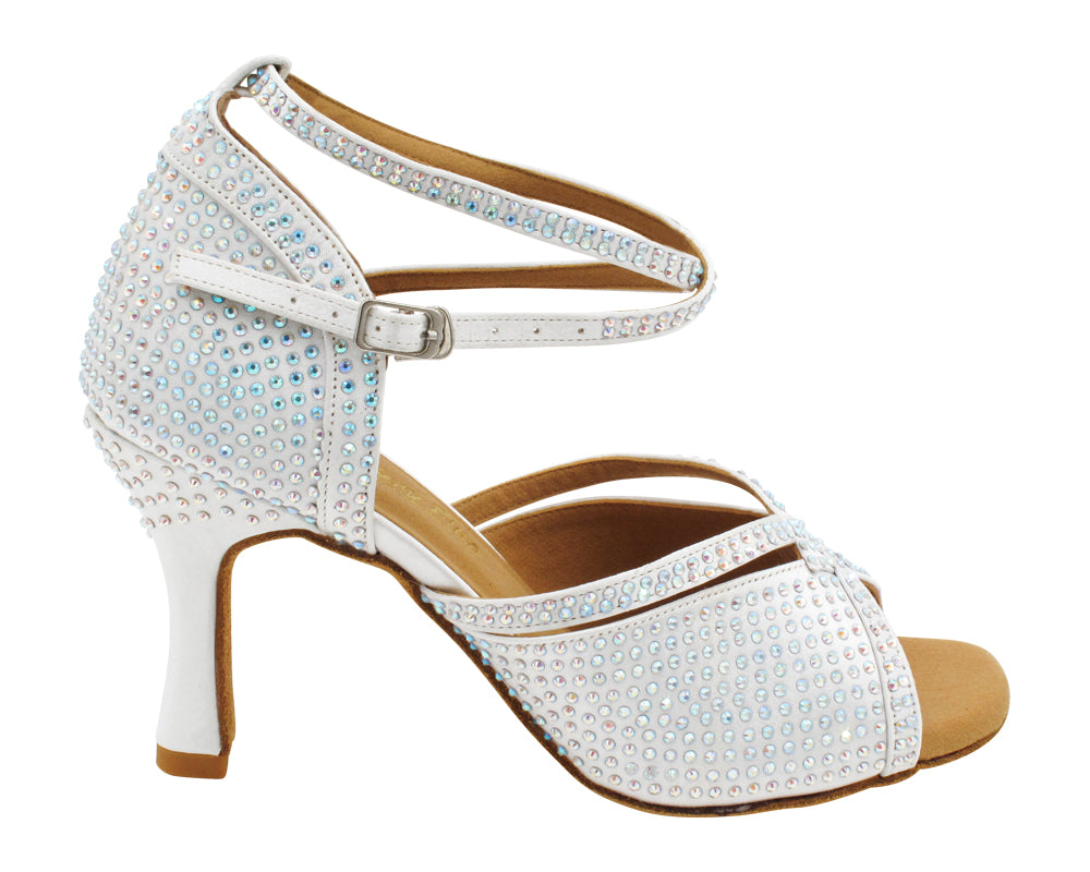 3040Bling White Satin with 3" Heel (5059) in the photo