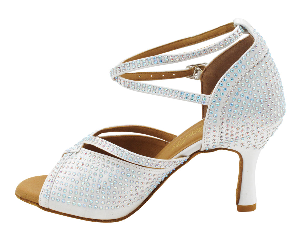 3040Bling White Satin with 3" Heel (5059) in the photo