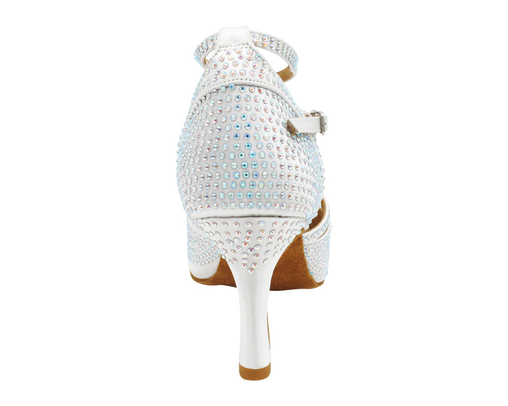 3040Bling White Satin with 3" Heel (5059) in the photo