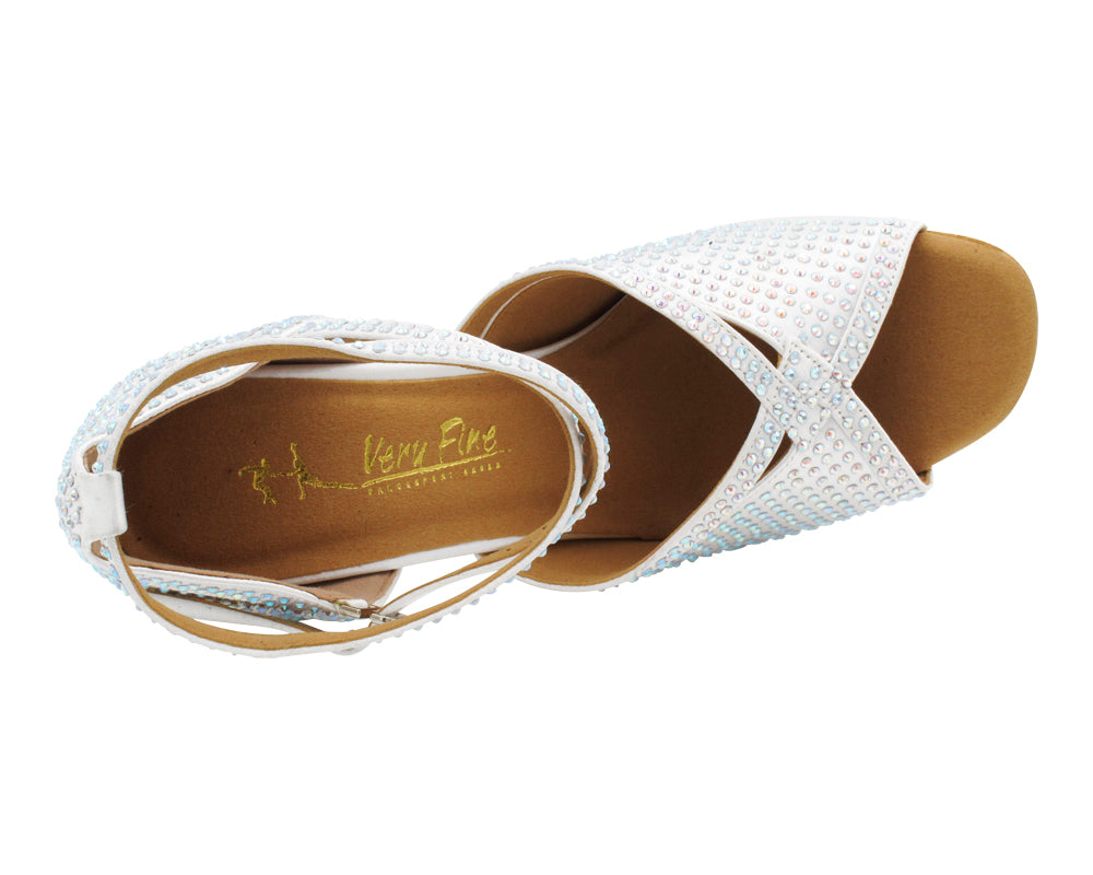 3040Bling White Satin with 3" Heel (5059) in the photo