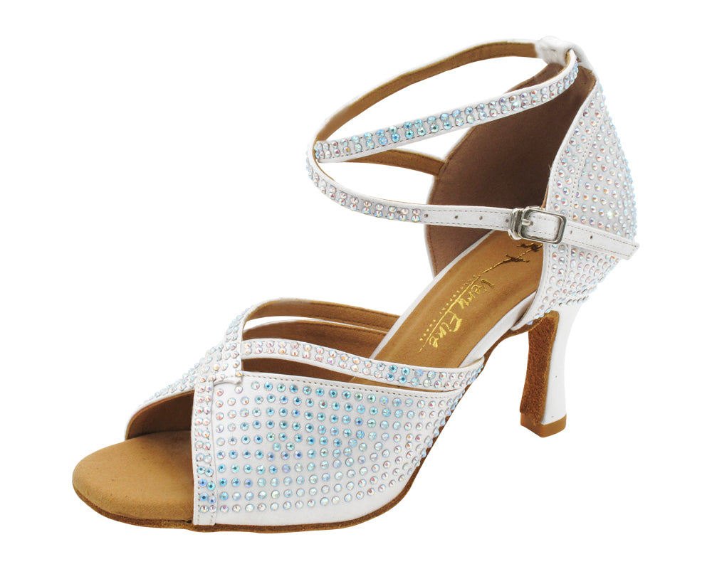3040Bling White Satin with 3" Heel (5059) in the photo