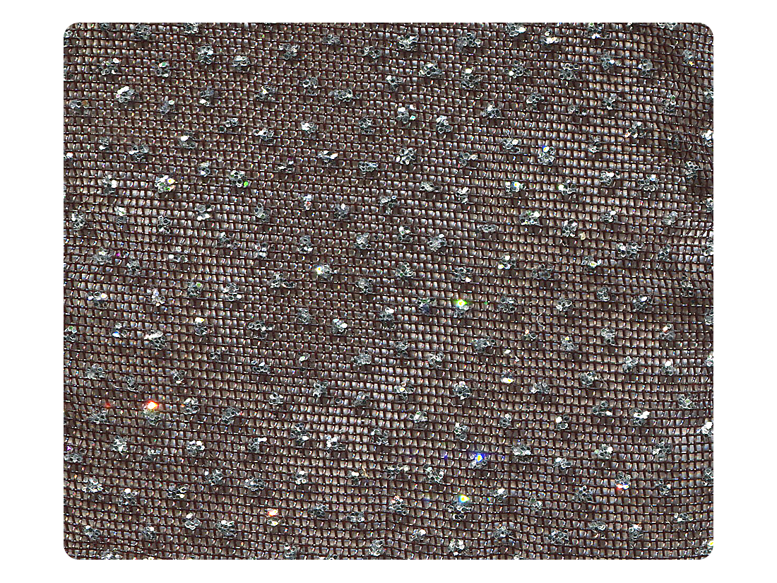 306 Black_Silver Glitter Mesh Fabric Swatch