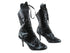 VFBoot 3301Boot 89 Snake Black with Black Patent wrapped 3" Slim Heel in the photo