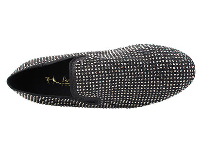 3526Bling Black Glitter Satin &amp; Crystal AB with Men 1" Standard Heel (2002) in the photo
