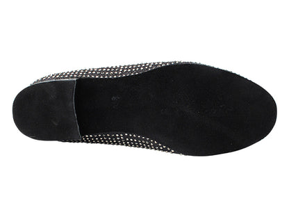 3526Bling Black Glitter Satin &amp; Crystal AB with Men 1" Standard Heel (2002) in the photo