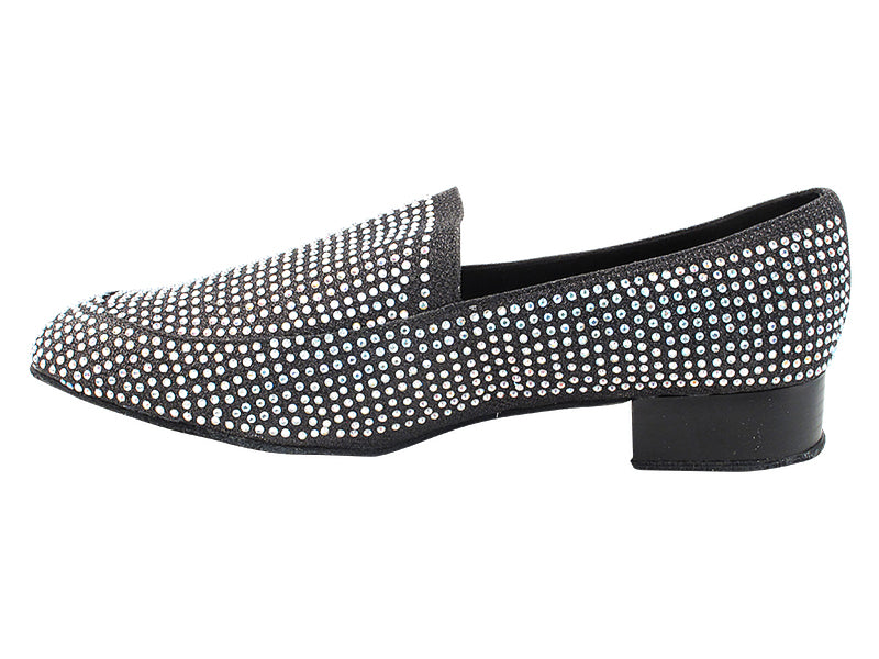 3528Bling Black Glitter Satin with Men 1" Standard Heel (2002) in the photo