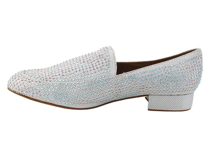 3528Bling White Glitter Satin with Men 1" Standard Heel (2002) in the photo